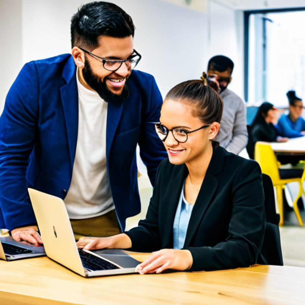 Lifelong Learning in a Modern Setting**

"A bright and modern co-working space filled with diverse individuals engaged in learning activities: one person attending a coding workshop on a laptop, another reading a book on emotional intelligence, and a small group collaborating on a project. All are fully clothed in professional, yet comfortable attire. The atmosphere is positive and collaborative. safe for work, appropriate content, fully clothed, professional environment, well-lit, perfect anatomy, natural proportions, high quality."

**
