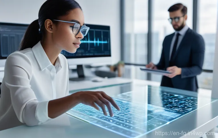 AI 시대의 직업 변화 예측 - **Prompt 1: Human-AI Collaboration in a Modern Workspace**
A diverse group of young professional...