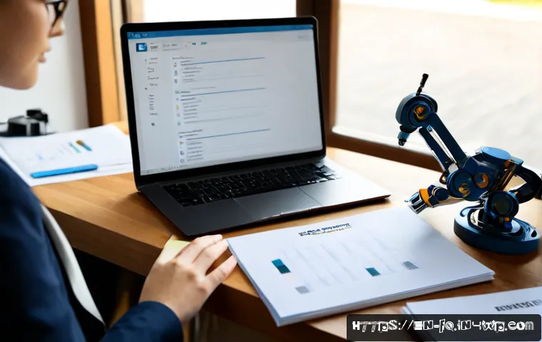 자동화와 직무 재설계를 위한 체크리스트 - Photorealistic modern home office, mid-career professional reviewing a simple paper workflow checkli...